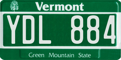 VT license plate YDL884