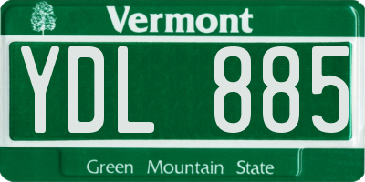 VT license plate YDL885
