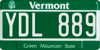 VT license plate YDL889