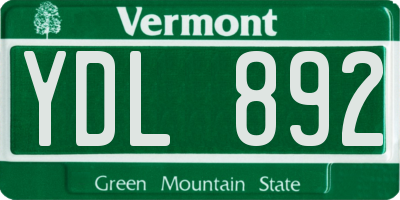 VT license plate YDL892