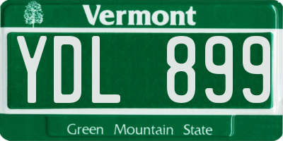 VT license plate YDL899
