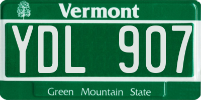 VT license plate YDL907