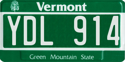 VT license plate YDL914
