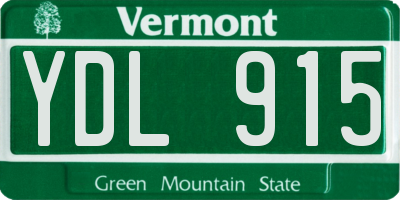 VT license plate YDL915
