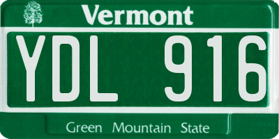 VT license plate YDL916