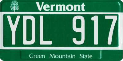 VT license plate YDL917