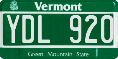VT license plate YDL920