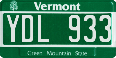 VT license plate YDL933