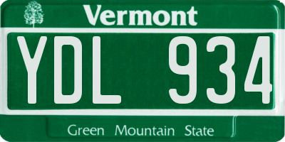 VT license plate YDL934