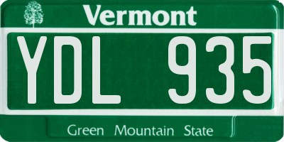 VT license plate YDL935
