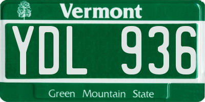 VT license plate YDL936