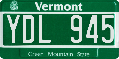VT license plate YDL945
