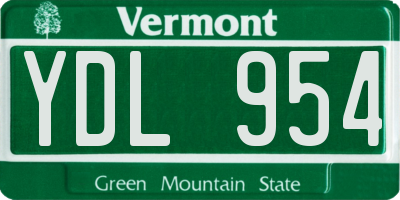 VT license plate YDL954