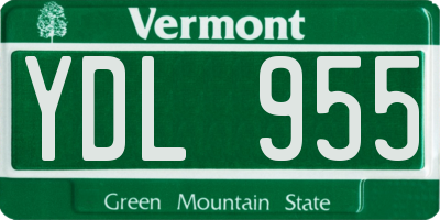 VT license plate YDL955