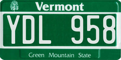 VT license plate YDL958