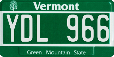VT license plate YDL966
