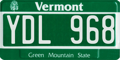 VT license plate YDL968