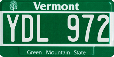 VT license plate YDL972