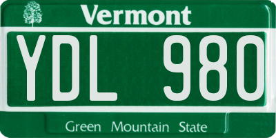 VT license plate YDL980