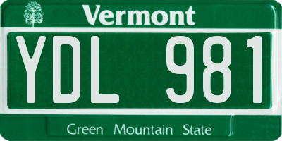 VT license plate YDL981