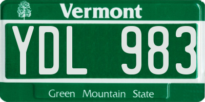 VT license plate YDL983