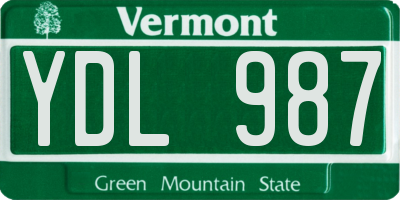 VT license plate YDL987