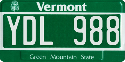 VT license plate YDL988