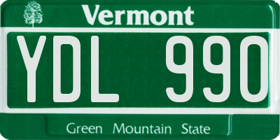 VT license plate YDL990