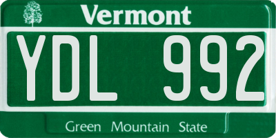 VT license plate YDL992