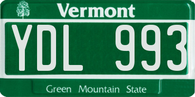 VT license plate YDL993