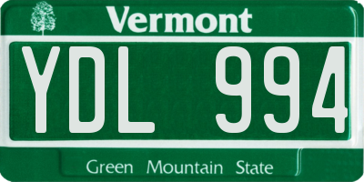 VT license plate YDL994