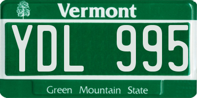 VT license plate YDL995