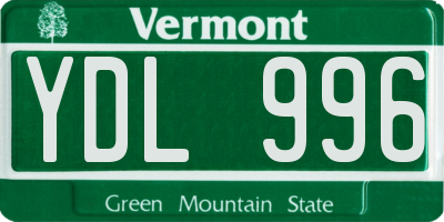 VT license plate YDL996