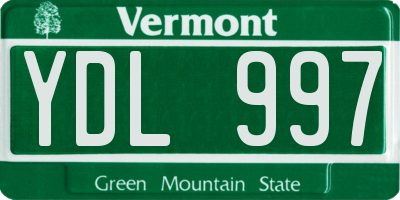 VT license plate YDL997