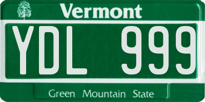 VT license plate YDL999