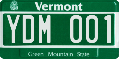 VT license plate YDM001