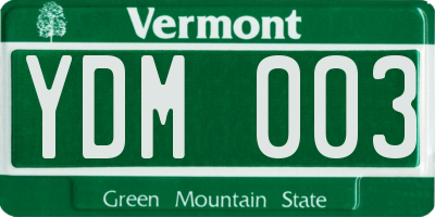 VT license plate YDM003