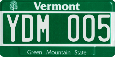 VT license plate YDM005