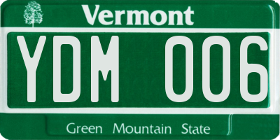VT license plate YDM006