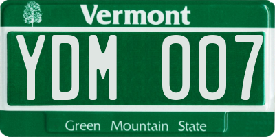 VT license plate YDM007