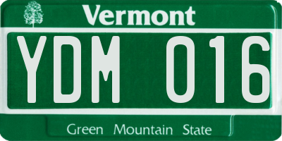 VT license plate YDM016