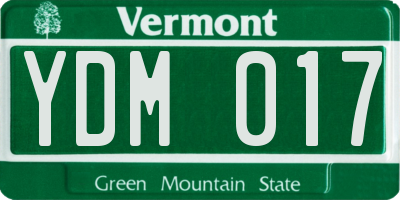 VT license plate YDM017