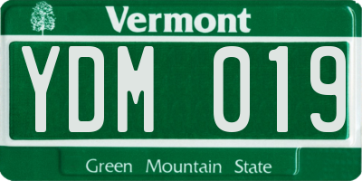 VT license plate YDM019