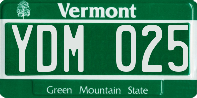 VT license plate YDM025