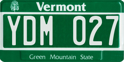 VT license plate YDM027