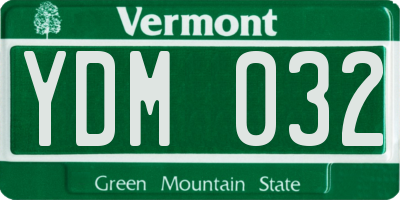 VT license plate YDM032