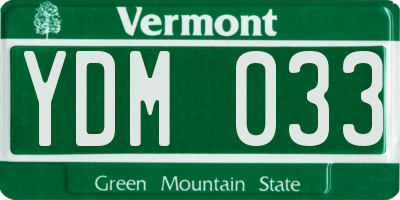 VT license plate YDM033