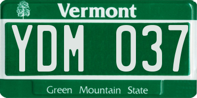 VT license plate YDM037