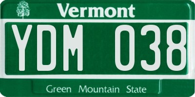 VT license plate YDM038