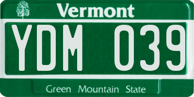 VT license plate YDM039